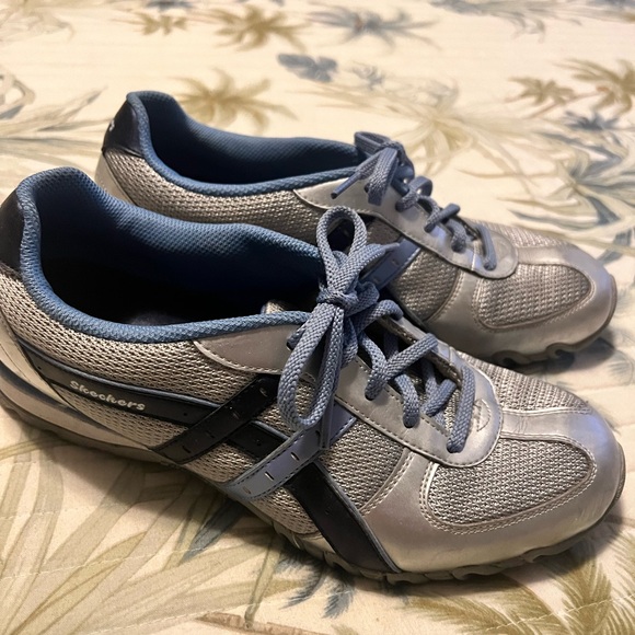 Skechers Workout Flex Training Shoes Silver Blue
Leather Mesh 21066 - Picture 5 of 7